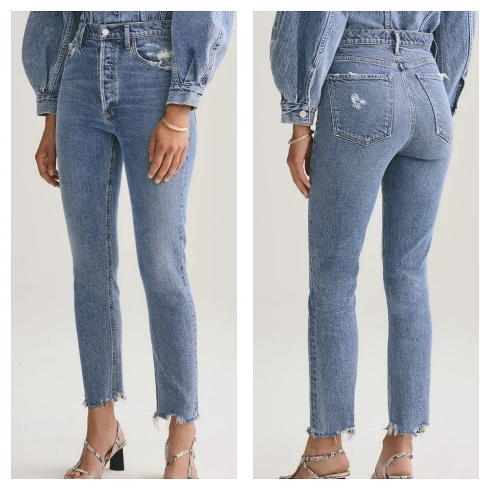 AGOLDE Nico High Rise Slim Fit Jeans in Rooted Size 27